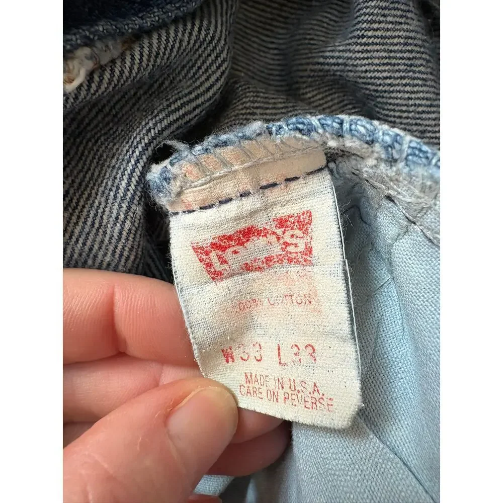 VTG 90s Levi’s 517 Orange Tab Jeans 33x33 USA Made Bootcut Denim 40517-0215